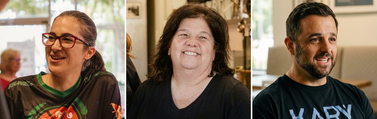 Restaurant owners Hengameh Stanfield, Lisa DeSisto, and Alex Lambroulis